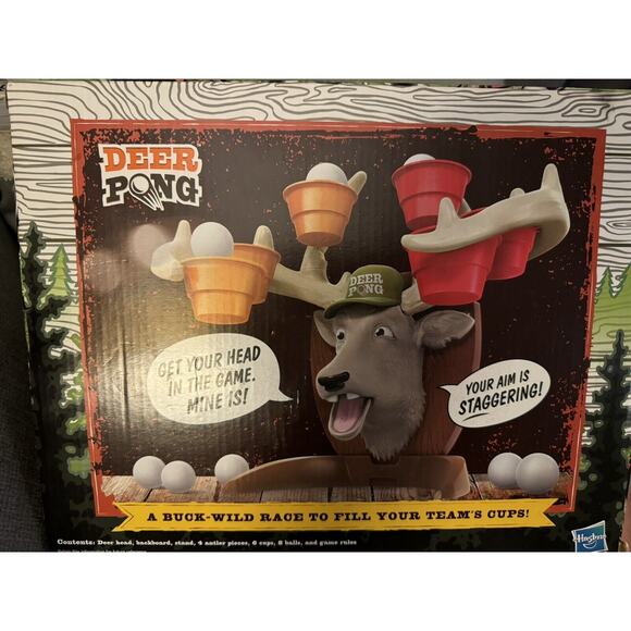 Deer Pong Game, Talking‎ Deer Head Music GAME NIGHT PARTY DRINKING GAMES COLLEGE - Picture 2 of 15